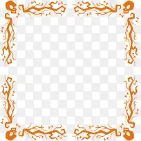 橘色骷髅树枝边框-空若网 橘色骷髅树枝边框-空若网