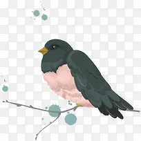 矢量树枝上小鸟-空若网 矢量树枝上小鸟-空若网