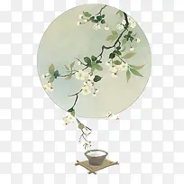 树枝上的花朵装饰-空若网 树枝上的花朵装饰-空若网