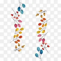 彩色可爱水彩树枝边框-空若网 彩色可爱水彩树枝边框-空若网
