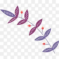 卡通紫色树枝树叶-空若网 卡通紫色树枝树叶-空若网
