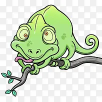 卡通树枝上的蜥蜴-空若网 卡通树枝上的蜥蜴-空若网