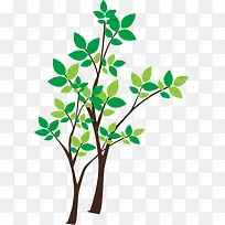 矢量卡通绿色树枝-空若网 矢量卡通绿色树枝-空若网