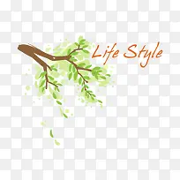 卡通手绘清新树枝树叶-空若网 卡通手绘清新树枝树叶-空若网