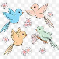 卡通鸟花朵-空若网 卡通鸟花朵-空若网