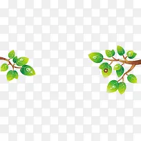 卡通精美清新春天树枝叶子-空若网 卡通精美清新春天树枝叶子-空若网