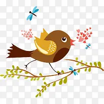 卡通手绘树枝小鸟-空若网 卡通手绘树枝小鸟-空若网
