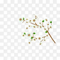 春天卡通清新桃花树枝-空若网 春天卡通清新桃花树枝-空若网