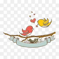 爱情鸟插画-空若网 爱情鸟插画-空若网