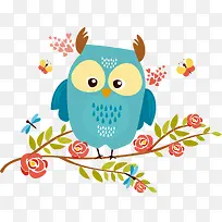 卡通手绘树枝小鸟-空若网 卡通手绘树枝小鸟-空若网