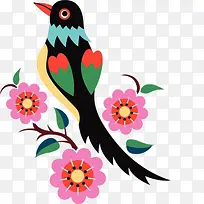 卡通鸟花朵素材-空若网 卡通鸟花朵素材-空若网