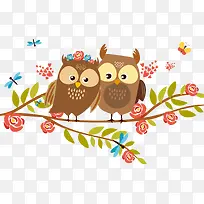 卡通手绘树枝小鸟-空若网 卡通手绘树枝小鸟-空若网