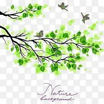 卡通清新春天树枝树叶-空若网 卡通清新春天树枝树叶-空若网