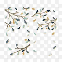 手绘小清新树枝植物矢量图-空若网 手绘小清新树枝植物矢量图-空若网