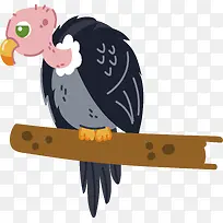 卡通树枝上的秃鹫-空若网 卡通树枝上的秃鹫-空若网