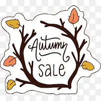 树枝秋天促销标题框-空若网 树枝秋天促销标题框-空若网