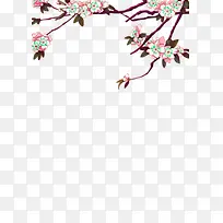 手绘桃花树枝装饰图案-空若网 手绘桃花树枝装饰图案-空若网