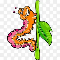 卡通树枝毛毛虫-空若网 卡通树枝毛毛虫-空若网