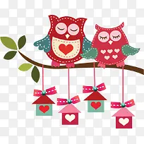 卡通树枝猫头鹰礼盒-空若网 卡通树枝猫头鹰礼盒-空若网