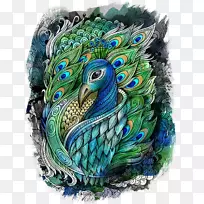绘画水彩画孔雀艺术-空若网 绘画水彩画孔雀艺术-空若网