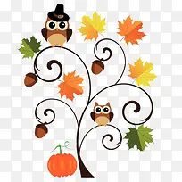 卡通树枝上的鸟-空若网 卡通树枝上的鸟-空若网