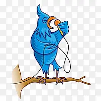 卡通树枝上的鸟-空若网 卡通树枝上的鸟-空若网