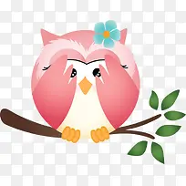 卡通树枝上的猫头鹰-空若网 卡通树枝上的猫头鹰-空若网