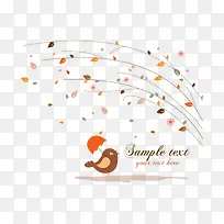 卡通手绘树枝小鸟-空若网 卡通手绘树枝小鸟-空若网