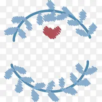 蓝色手绘花藤边框-空若网 蓝色手绘花藤边框-空若网