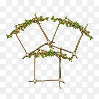 绿叶小花树枝边框-空若网 绿叶小花树枝边框-空若网