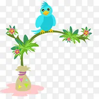卡通树枝上的鸟-空若网 卡通树枝上的鸟-空若网