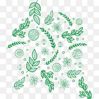 绿色树枝花纹-空若网 绿色树枝花纹-空若网