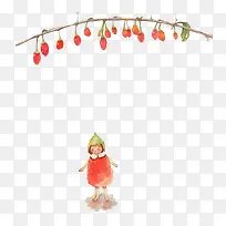 手绘枸杞卡通素材-空若网 手绘枸杞卡通素材-空若网