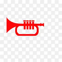手绘卡通红色喇叭-空若网 手绘卡通红色喇叭-空若网