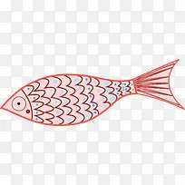 手绘红色鱼-空若网 手绘红色鱼-空若网