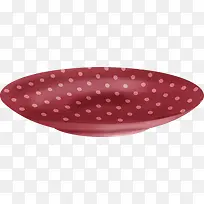 手绘红色白点盘子-空若网 手绘红色白点盘子-空若网