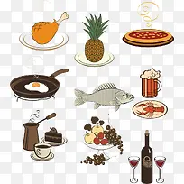 卡通彩色质感食物元素-空若网 卡通彩色质感食物元素-空若网