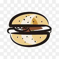 手绘汉堡食物图标-空若网 手绘汉堡食物图标-空若网