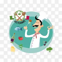 矢量厨师和食物-空若网 矢量厨师和食物-空若网