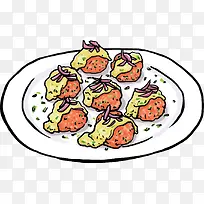 矢量手绘食物三文鱼-空若网 矢量手绘食物三文鱼-空若网