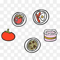 手绘食物图标-空若网 手绘食物图标-空若网