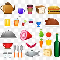 手绘食物图标图案-空若网 手绘食物图标图案-空若网