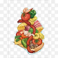 卡通食物堆叠-空若网 卡通食物堆叠-空若网