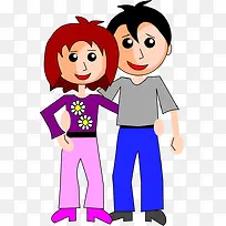 卡通恩爱的夫妻-空若网 卡通恩爱的夫妻-空若网