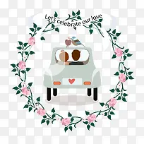 矢量结婚婚车-空若网 矢量结婚婚车-空若网