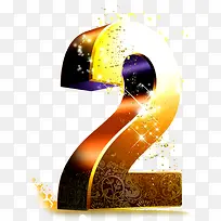 金色数字2元旦节日素材-空若网 金色数字2元旦节日素材-空若网