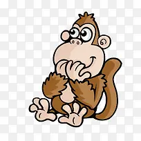 手绘卡通猴子-空若网 手绘卡通猴子-空若网