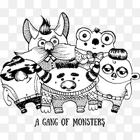 手绘卡通动物-空若网 手绘卡通动物-空若网