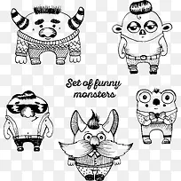 卡通 手绘动物素材-空若网 卡通 手绘动物素材-空若网