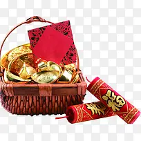 高清摄影红色喜庆鞭炮元宝-空若网 高清摄影红色喜庆鞭炮元宝-空若网